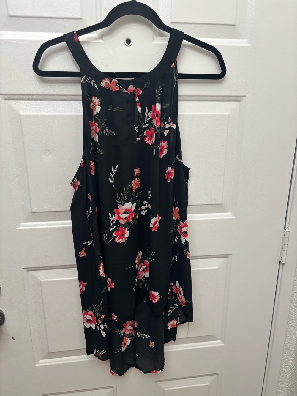 Torrid Black Floral Georgette Goddess Tank Top plus size 1
